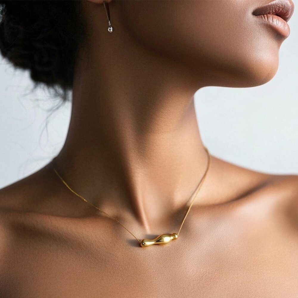 Gold Kinetic Bar Necklace - Dew